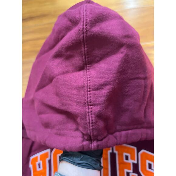 VT Virginia Tech Hokies Embroidered Maroon XL Hoodie Sweatshirt Front Pocket - Picture 7 of 11